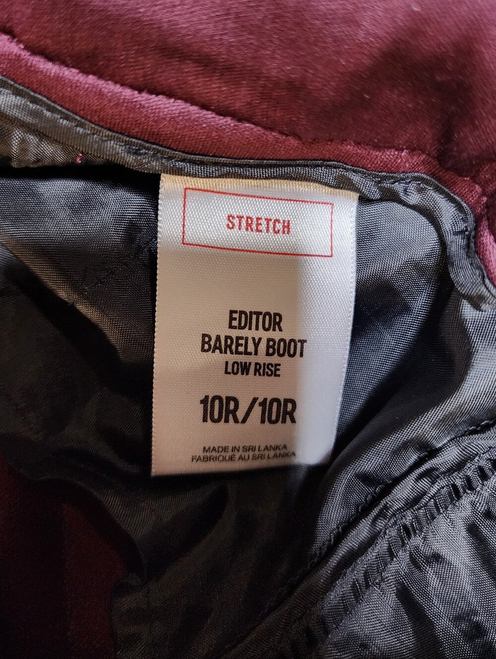 Express Editor Barely Boot Low Rise Burgundy Dress Pants - Picture 4 of 5